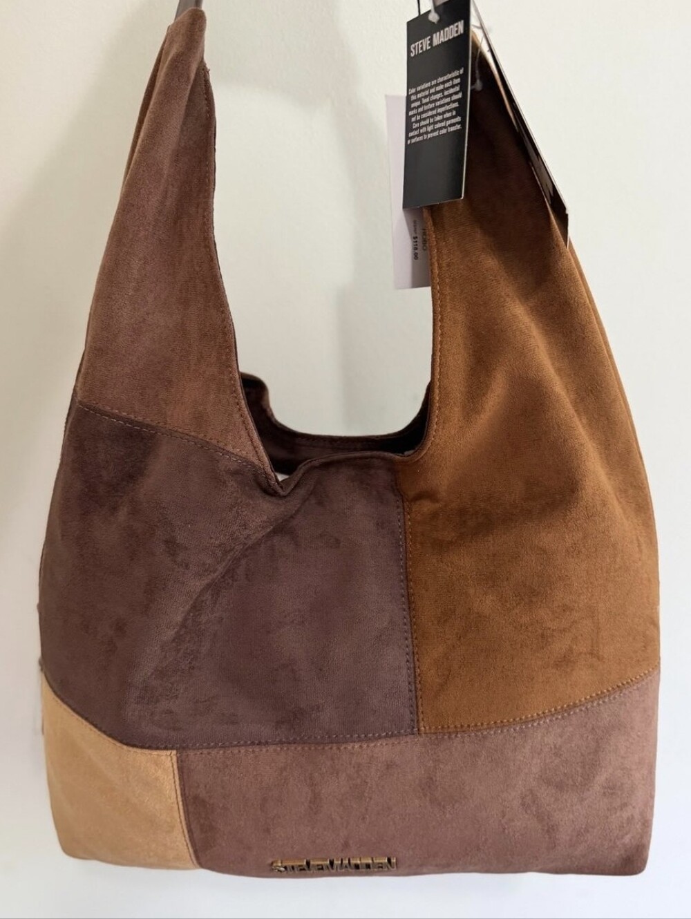 NEW Steve Madden Patchwork Suede Handbag